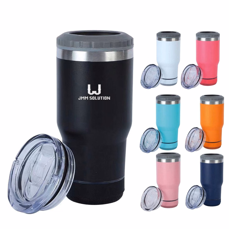 14oz Smart Stainless Steel Travel Mug with Bluetooth Speaker