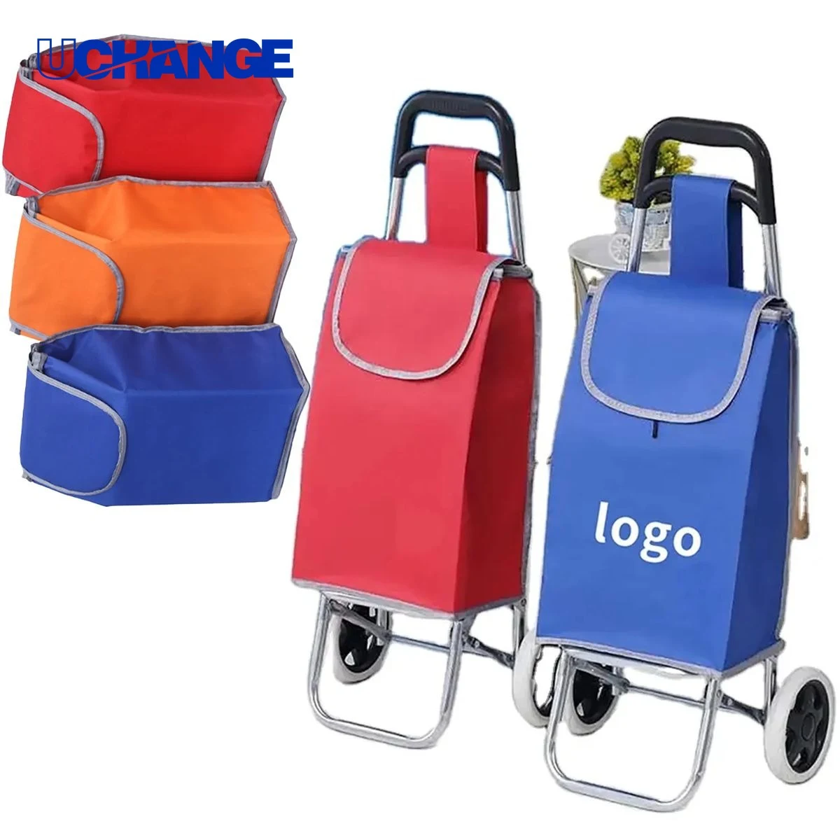 Two-Wheel Grocery Cart Bag Rolling Shopping Carrier 1
