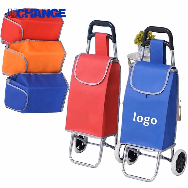 Two-Wheel Grocery Cart Bag Rolling Shopping Carrier