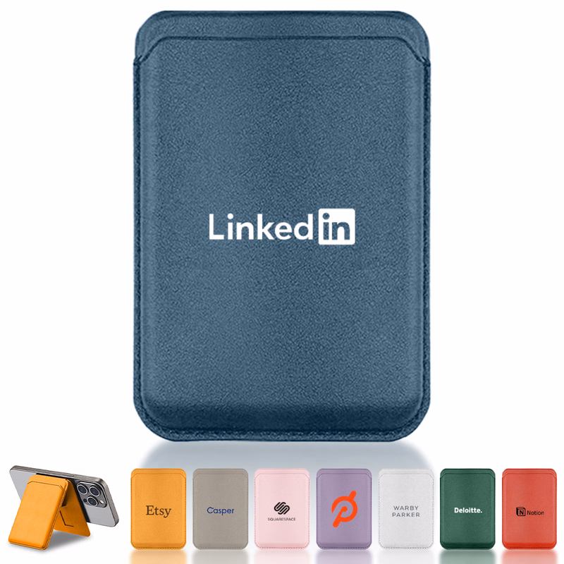 Magnetic Leather Phone Wallet with Stand