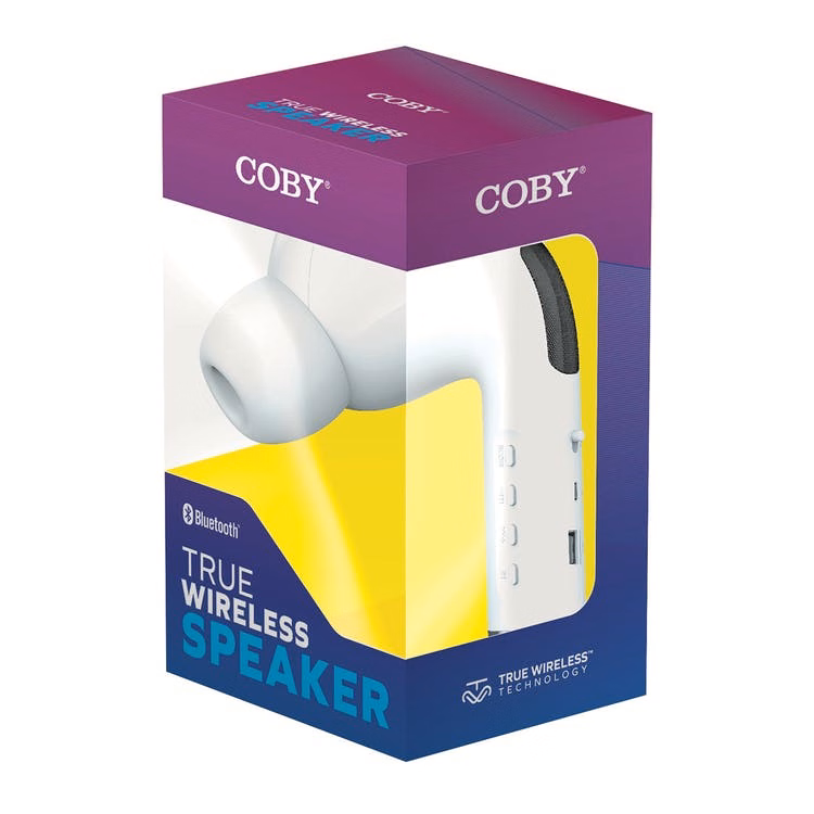 Pro Pod-Style True Bluetooth Wireless Speakers - White