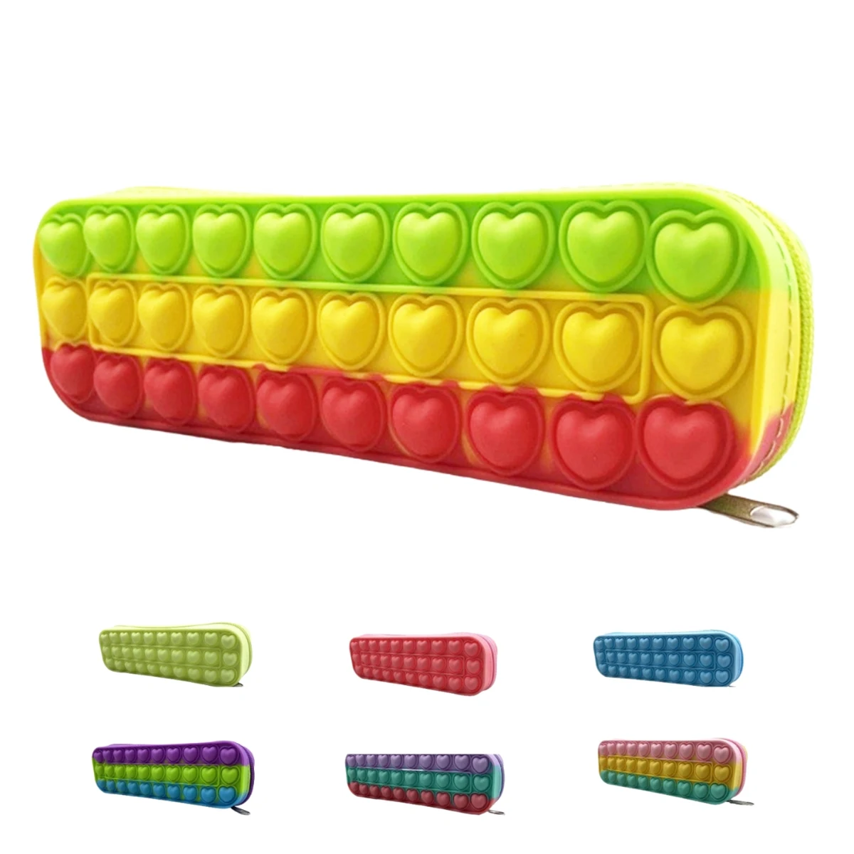Large Capacity Silicone Bubble Decompression Pencil Case 1