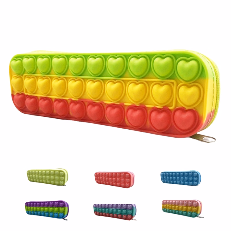 Large Capacity Silicone Bubble Decompression Pencil Case