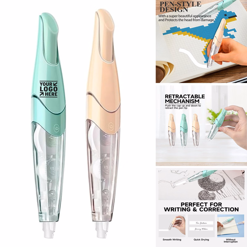 Office Supplies Retractable Refillable Aesthetic Cute White Out Correction Tape Pen