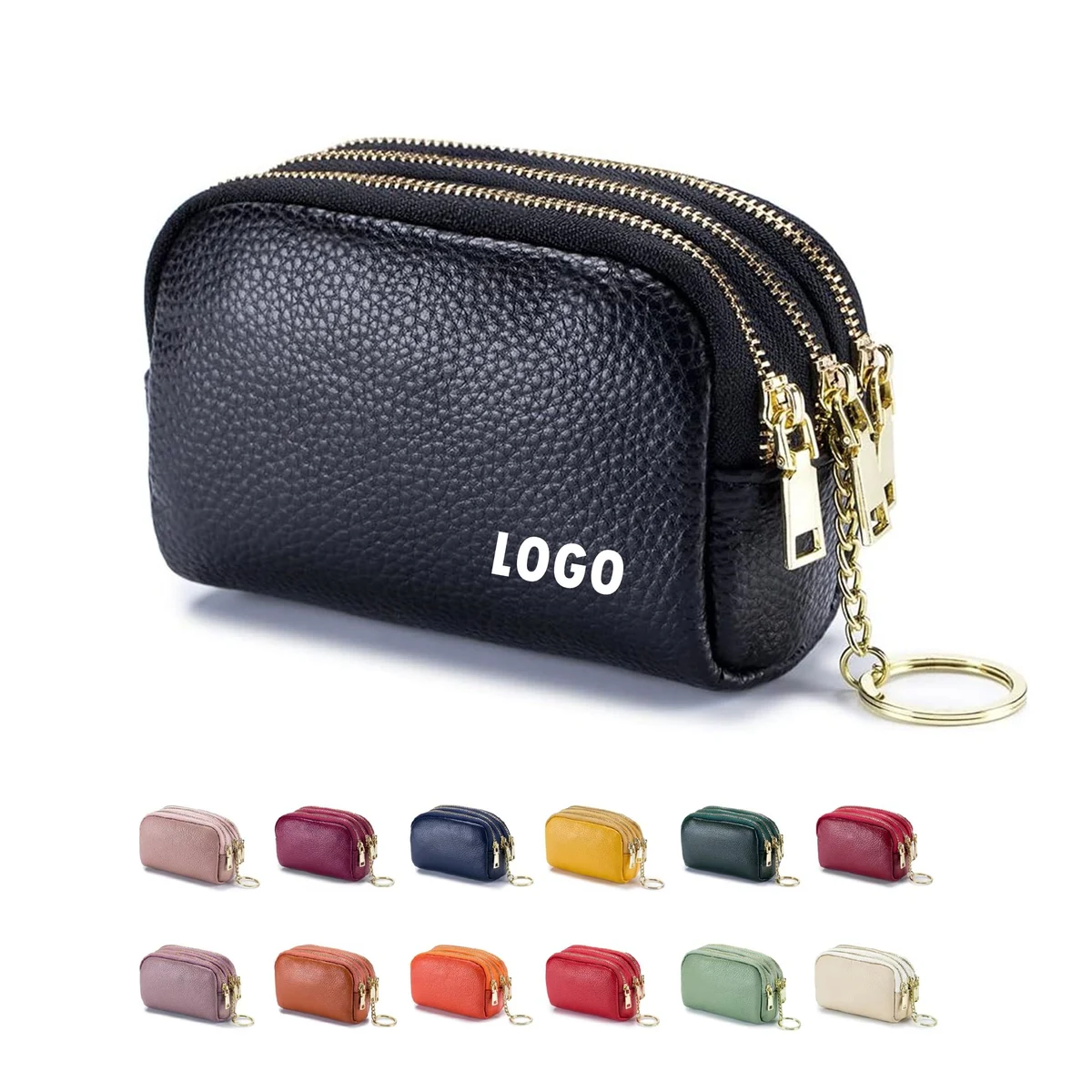 Leather Coin Purse With Key Ring 1