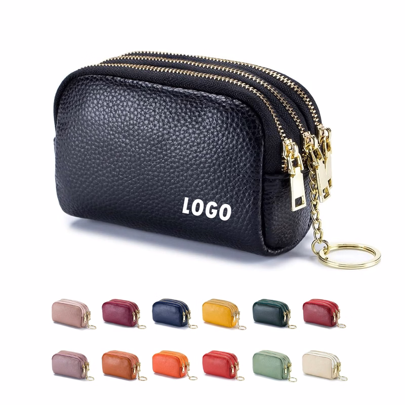 Leather Coin Purse With Key Ring