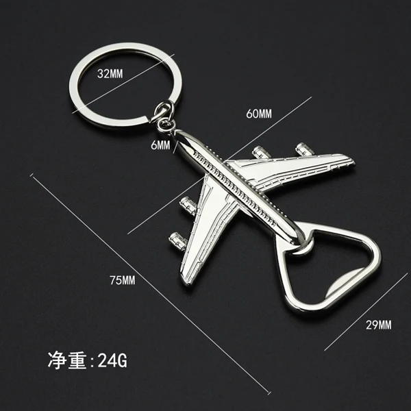Custom Aircraft Bottle Opener Keychain — Airline & Aviation Hospitality Promo 1
