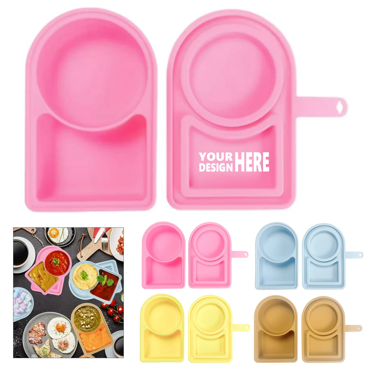 Silicone Reusable Snack Containers (with Lids) 1