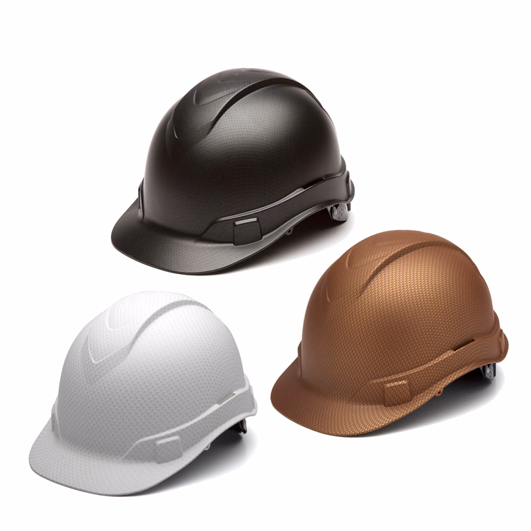Pyramex Ridgeline Graphite cap-style hard hat with ratchet suspension