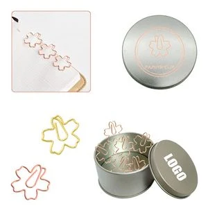 Flower Shaped Paper Clips In Tin Box 1