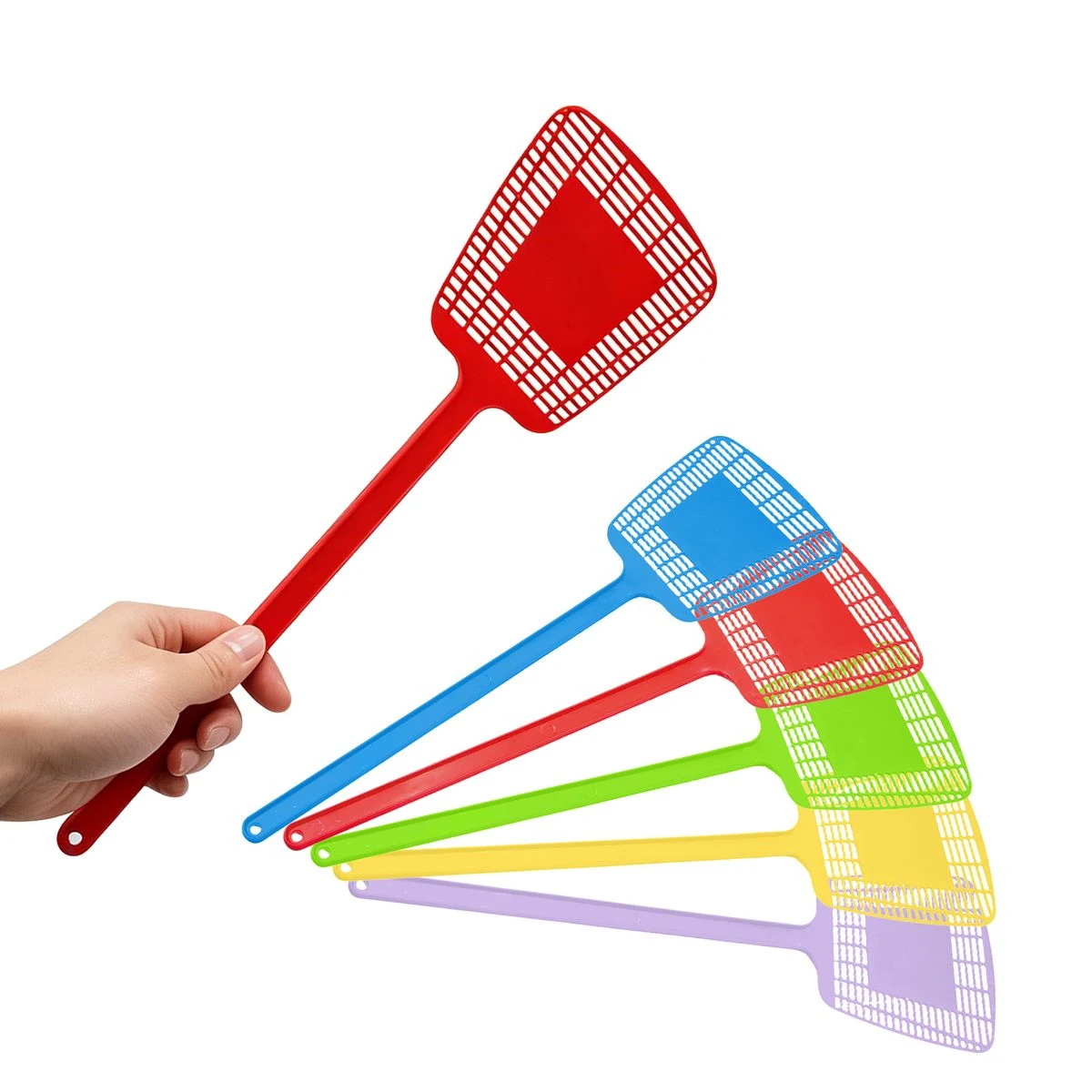 Colorful Plastic Long-Handle Fly Swatter 1