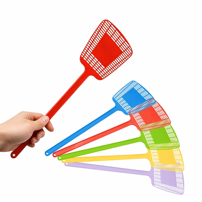 Colorful Plastic Long-Handle Fly Swatter