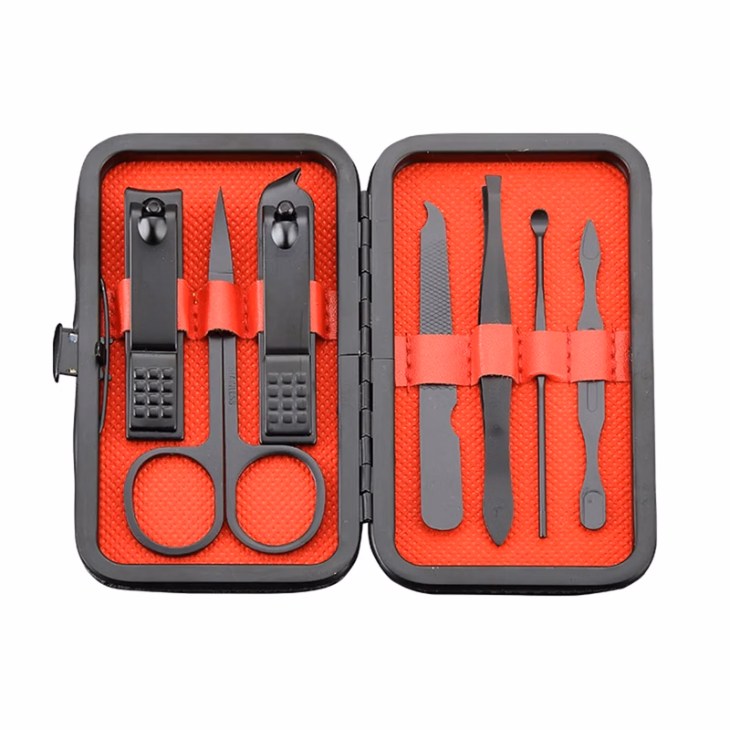 7 in 1 Black Manicure Set Nail Clippers Kit