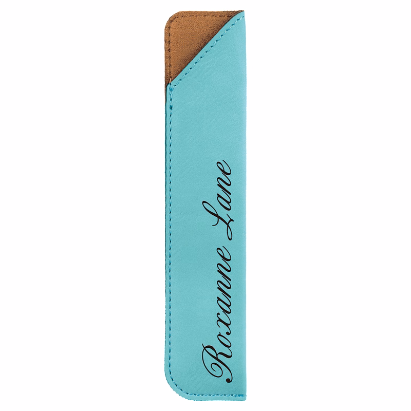 6 1/4" Teal Leatherette Pen Sleeve