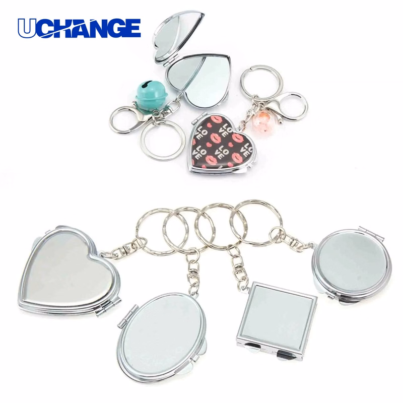 Metal Folding Travel Mirror Keychain