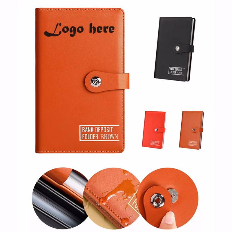 CustomLeather ChqFolio - Logo-Engravable Check & Bill Organi