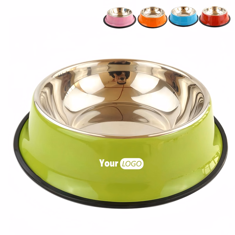 Stainless Steel Colorful Painted Non-Slip Pet Bowl