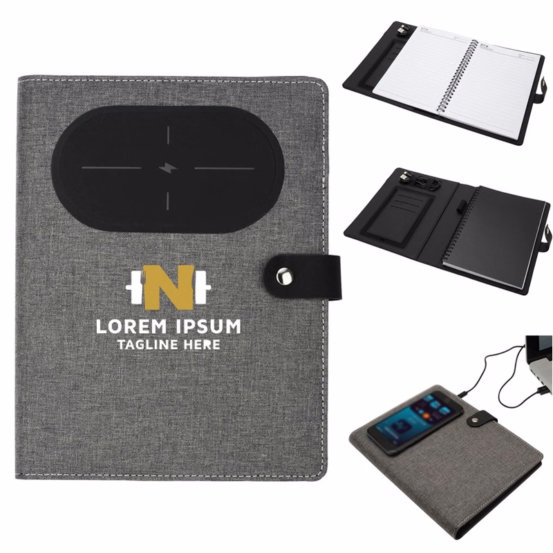 Powerpad Notebook with Wireless Charging Pad - One-Color Personalization Available