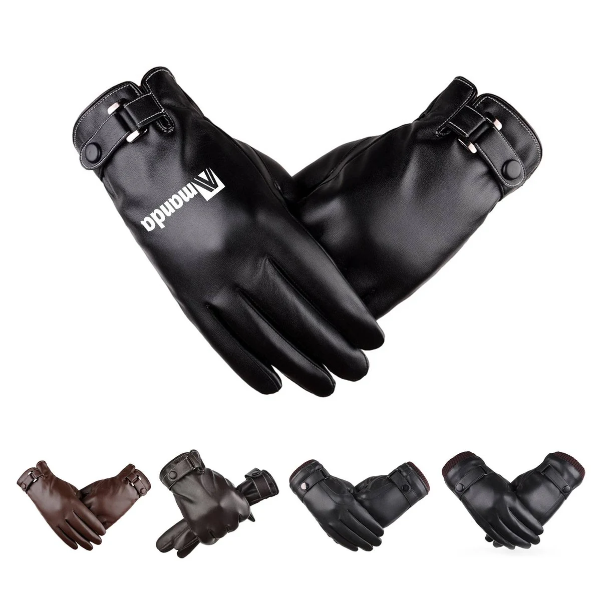 PU Leather Winter Touch Screen Cycling Gloves 1