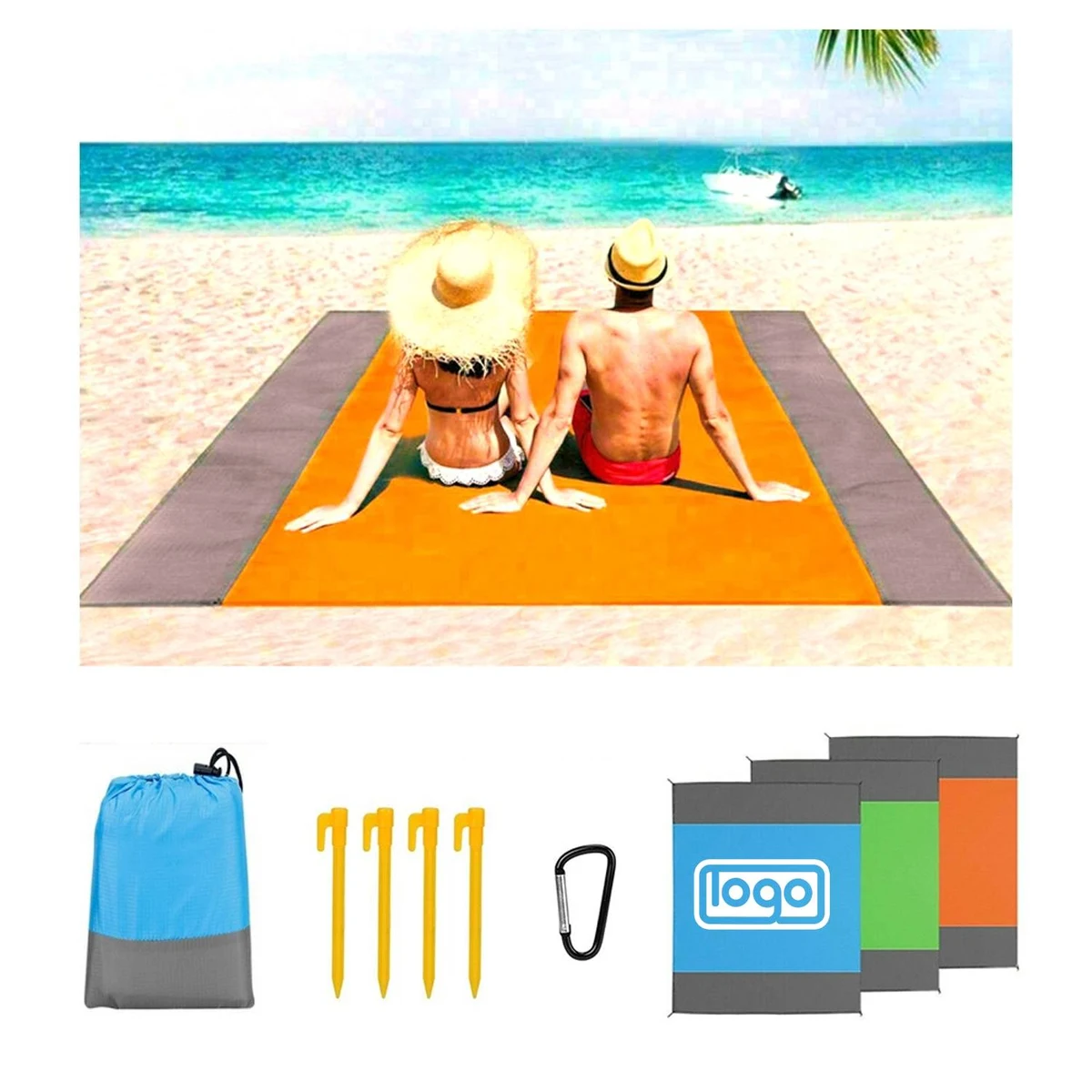 Pocket Picnic Blanket with 4 Stakes 1
