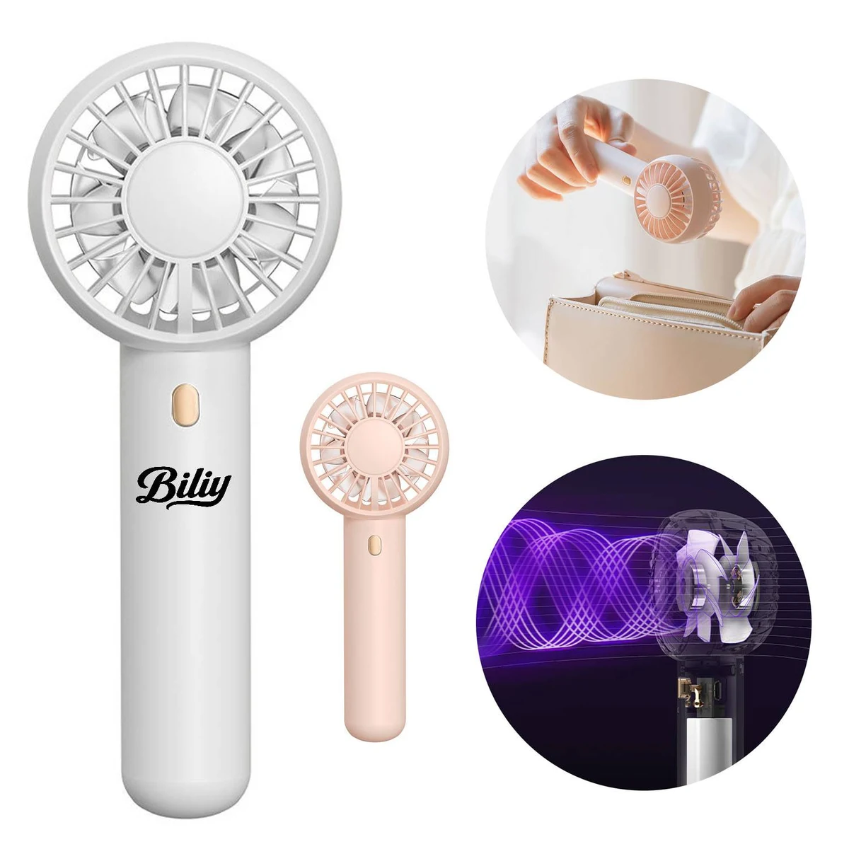 Dual-Blade Rechargeable Handheld fan 1