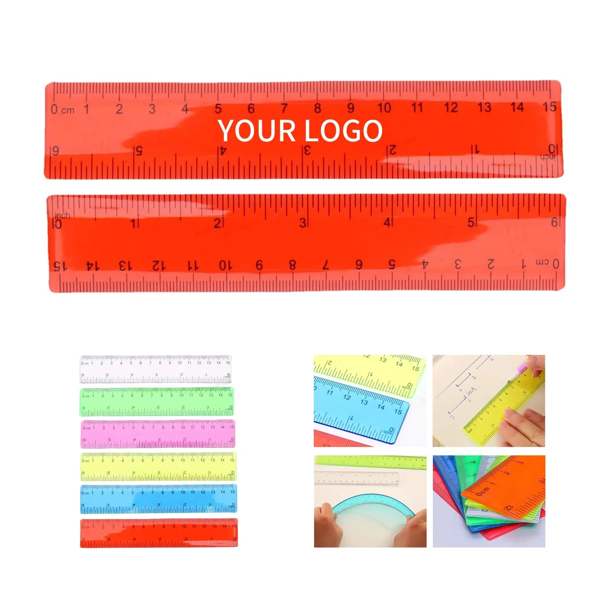 6-Inch Colored Transparent Ruler 1