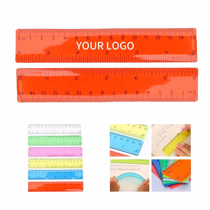 6-Inch Colored Transparent Ruler