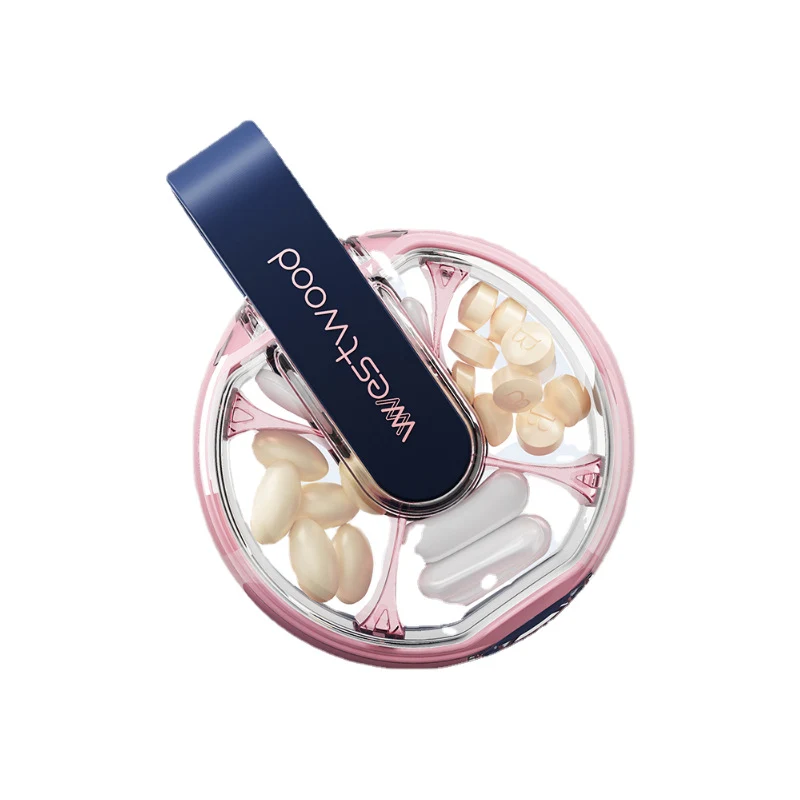 Portable Transparent Compartment Pill Organizer Box 1