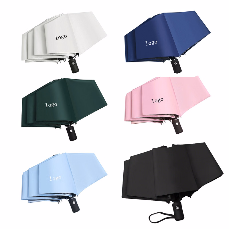Black Vinyl UV-protective Automatic Umbrella
