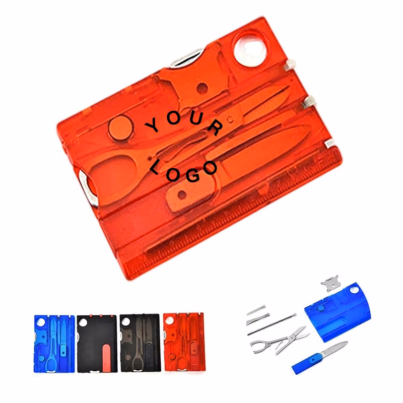 Stainless Steel Outdoor Survival Card with LED Light