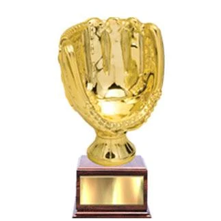 Resin Sport Ball: 17" Baseball Glove GOLD Plated w 1