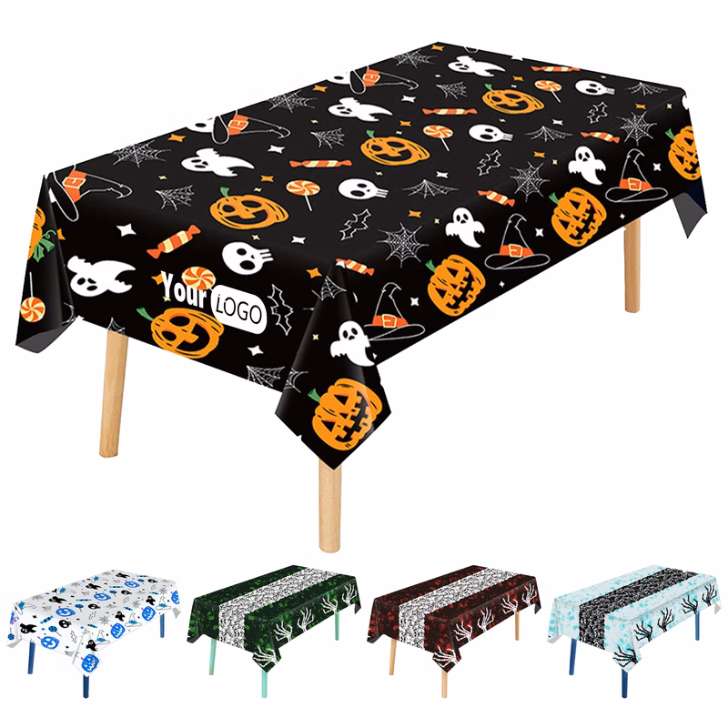 Plastic Durable Halloween Themed Tablecloth ?C Oil-Proof And Waterproof