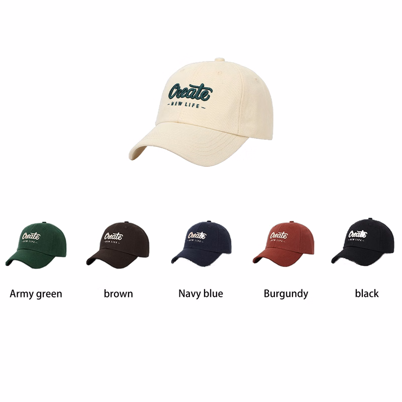 Wide-Brimmed Letter Baseball Cap