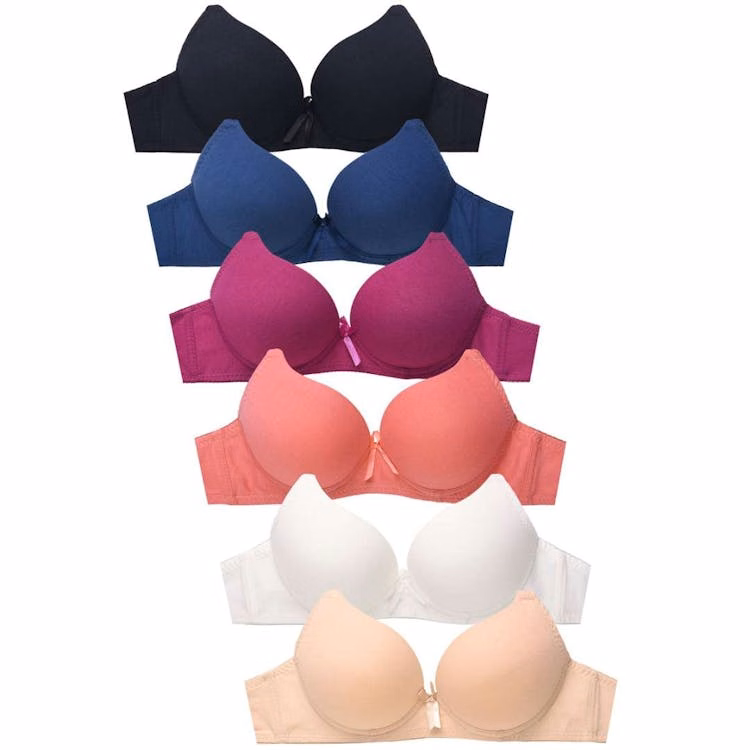 Women's Cotton Bras - 34-40C Cup 6 Colors