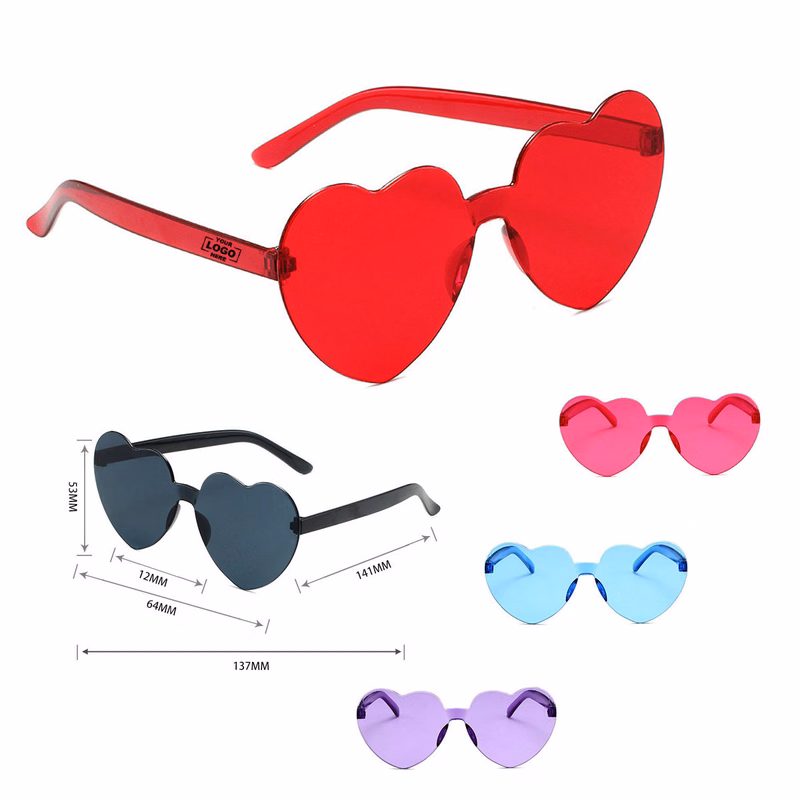 Frameless Heart-Shaped Glasses