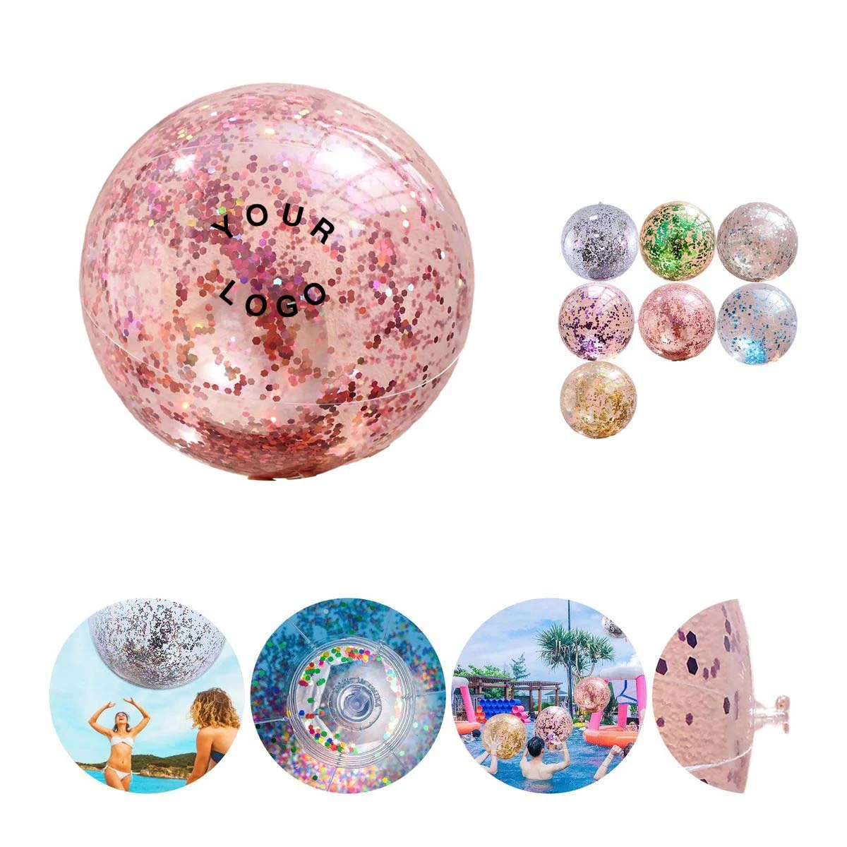 PVC Sparkle Inflatable Beach Ball Portable 1