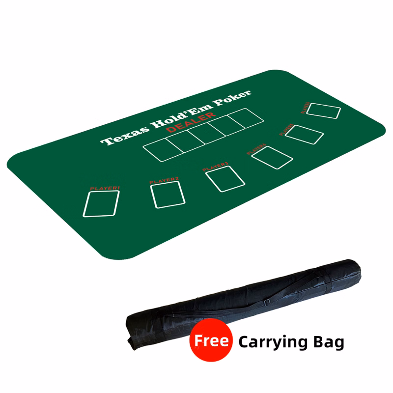 70 x 35" Professional Poker Mat 10 Players w/Carrying Bag to Play Cards, Poker Games, Blackjack, Cas