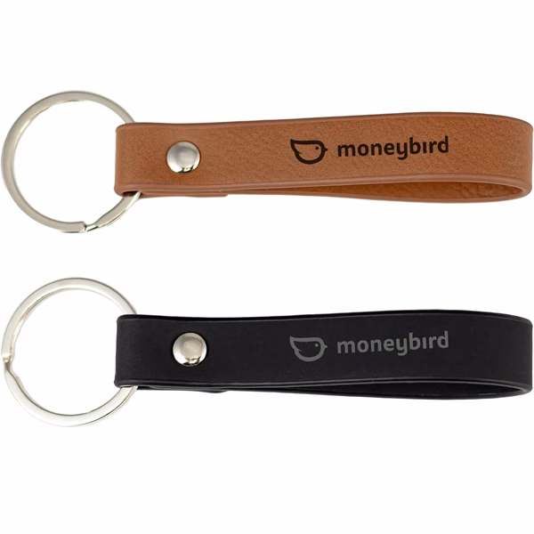 Custom Vegan Leather Keychain with Stainless Ring — Executive Daily Carry