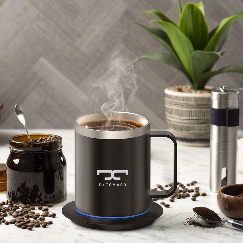Stainless Steel Smart Mug Warmer with Light-Up Heating Base