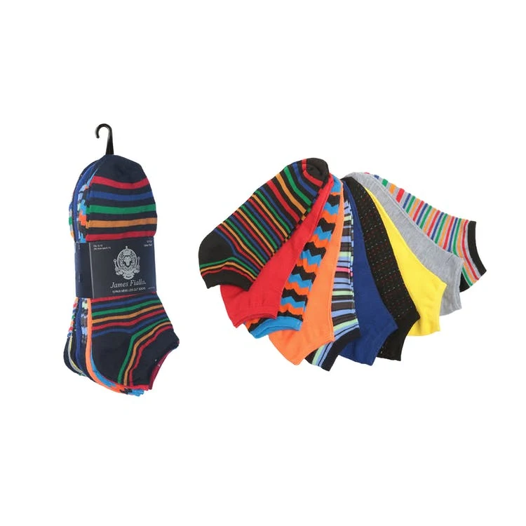 Men's Low-Cut Socks - Stripes & Solids 10-13 10 Pack 1
