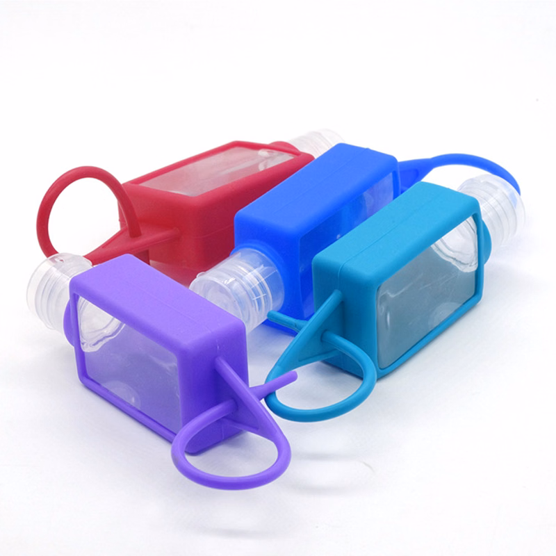 1 oz Empty Travel Bottle with Silicone Keychain Holder