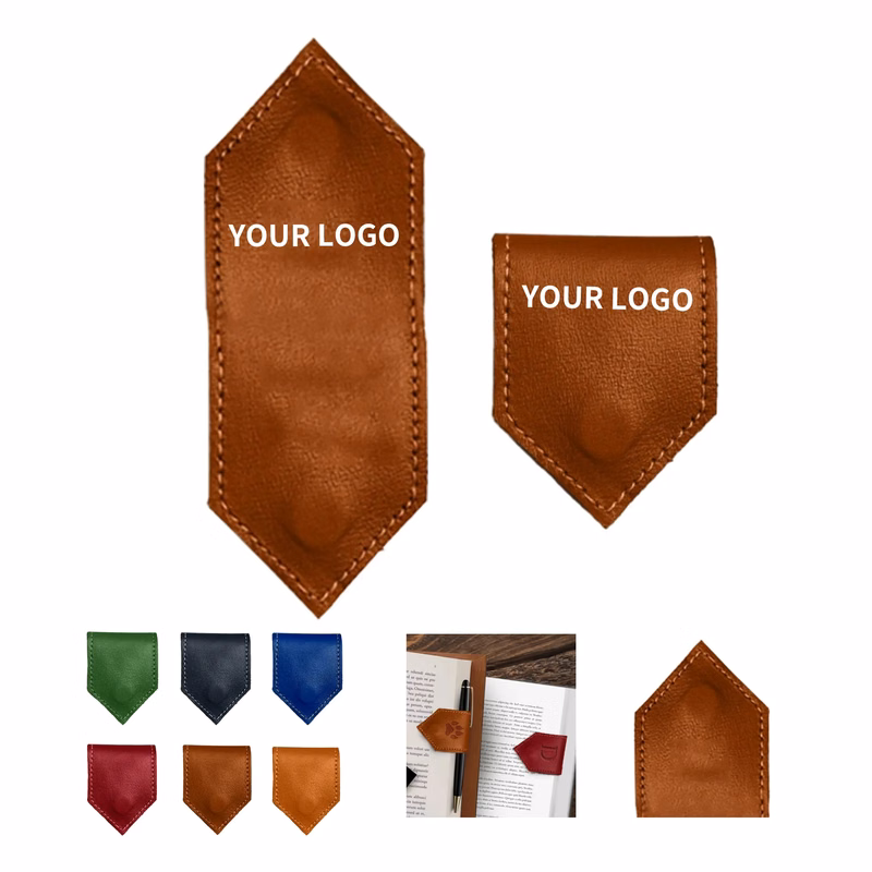 PU Leather Magnetic Bookmark with Compact Design