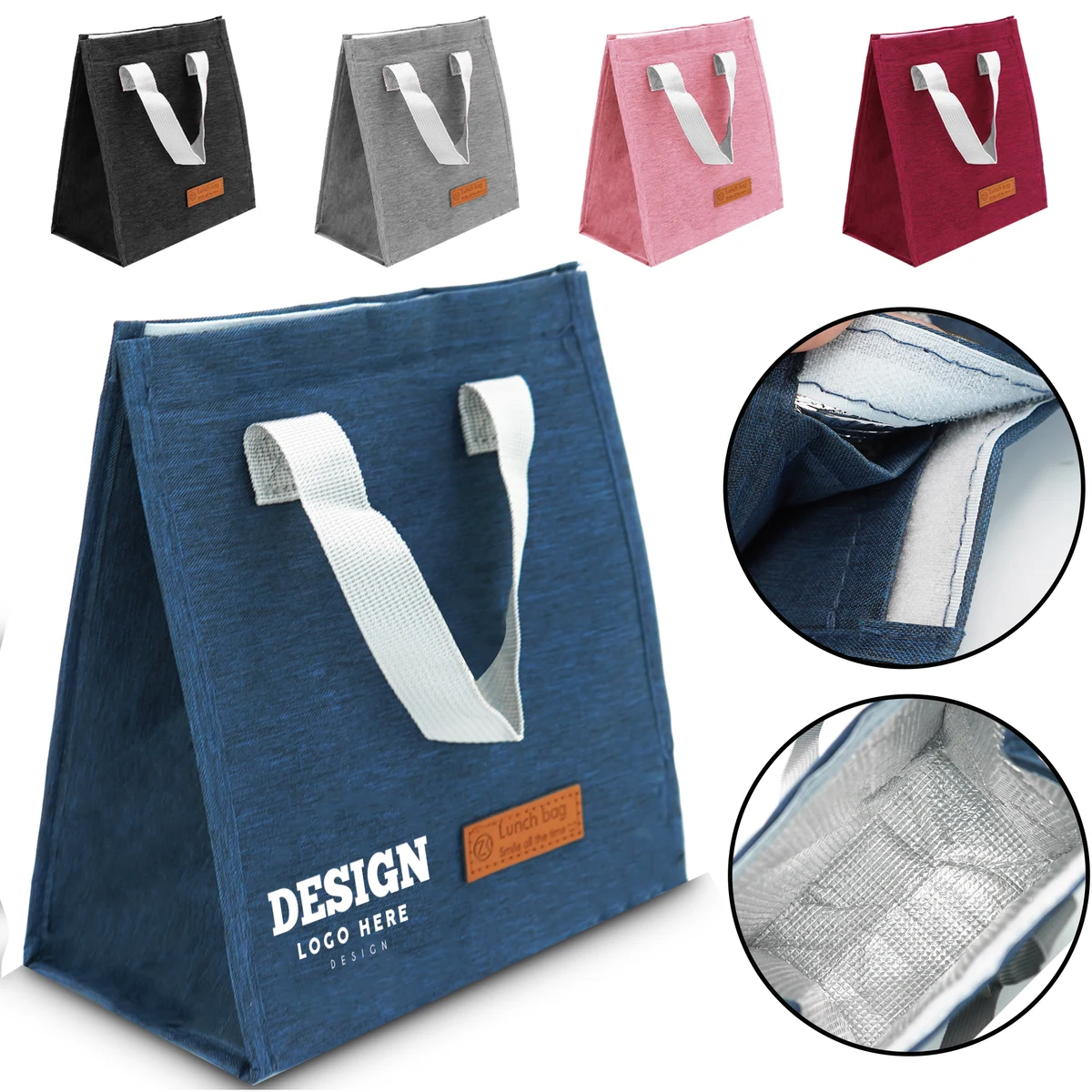 Oxford Cloth Lunch Bag Capacity Insulated Aluminum Foil 1