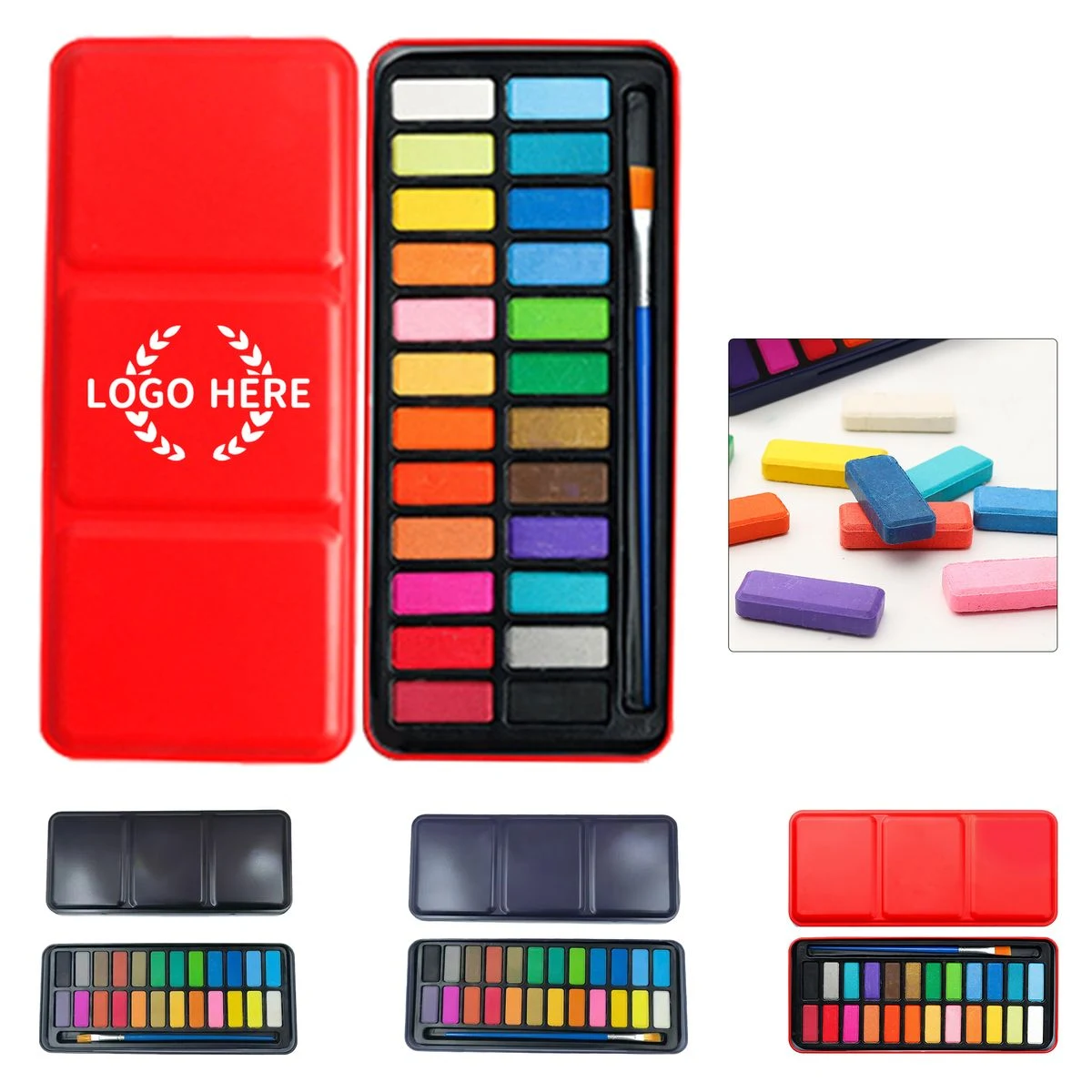 Portable 24 Color Solid Watercolor Paint Kit 1