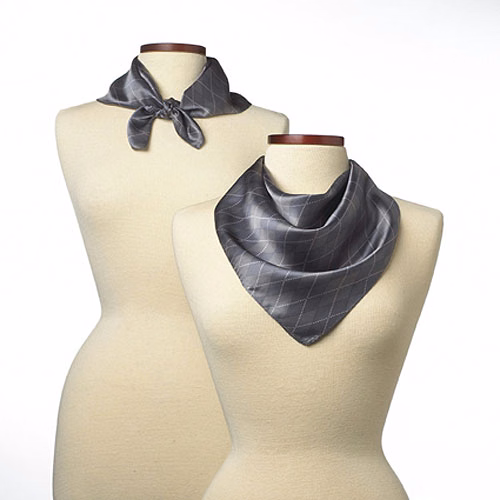 Gray Argyle Silk Scarf (21"x21")