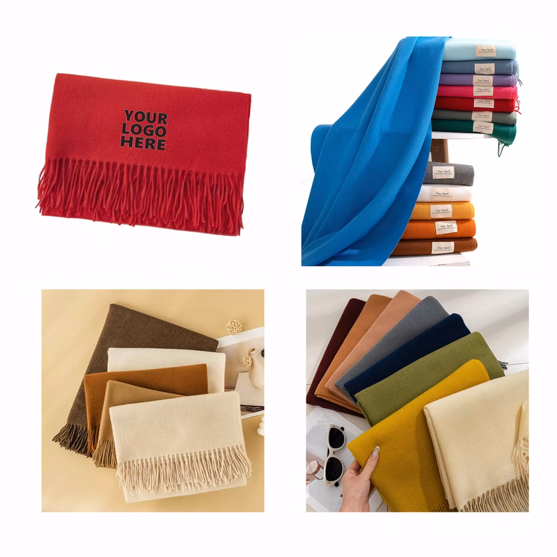Winter Long Pashmina Wrap Shawl Scarf w/Fringes MOQ 1pcs