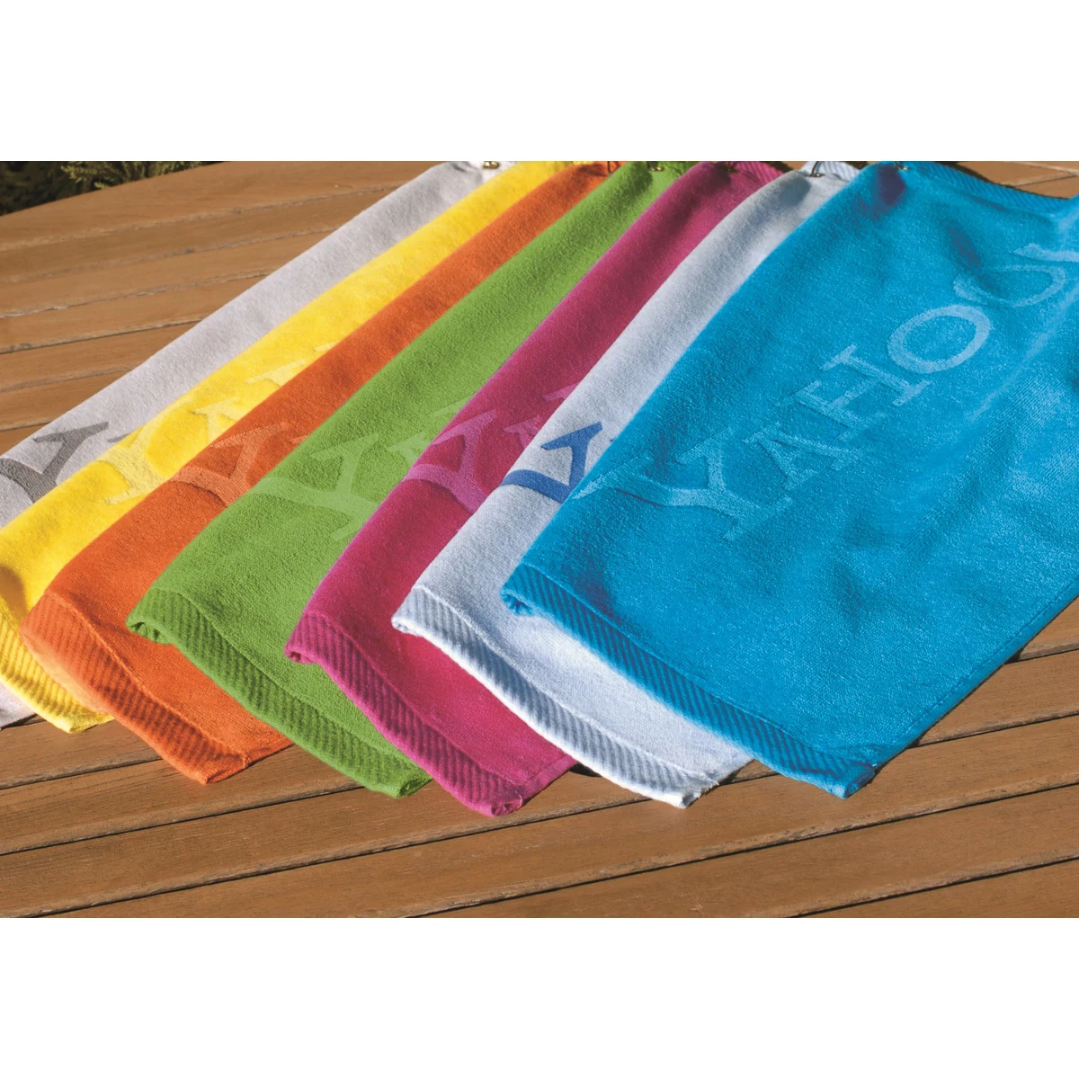 Turkish Signature Fingertip Golf Towel (White) 1