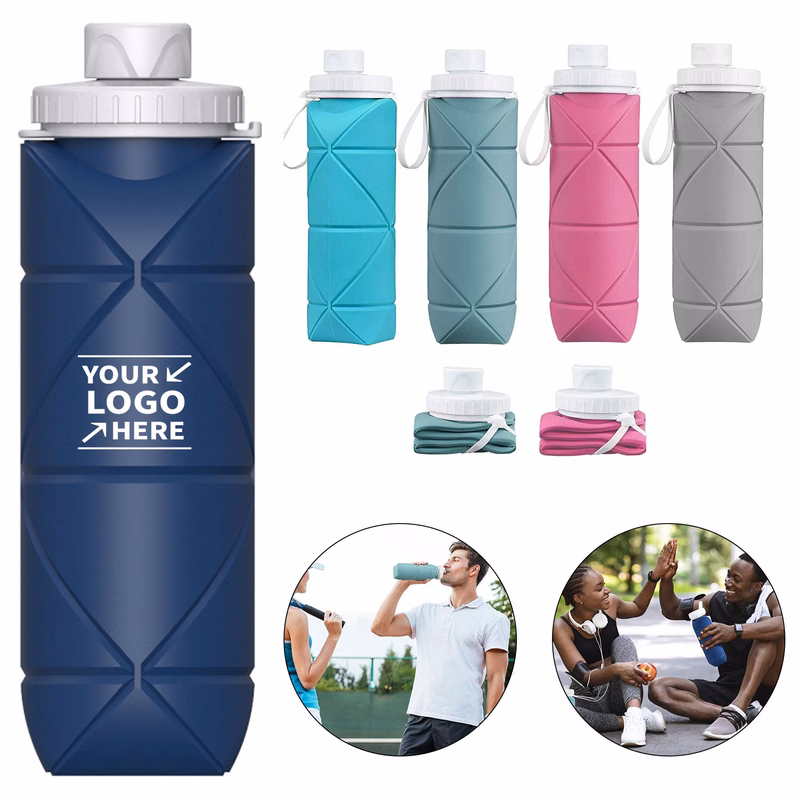 20 Oz. Silicone Collapsible Water Bottle