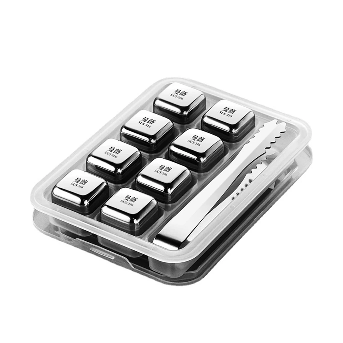 Reusable Square Stainless Steel Ice Cube 1
