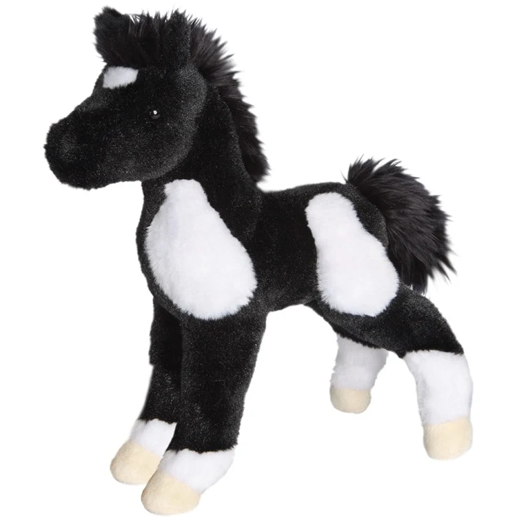 Runner Black & White Paint Foal Stuffed Animal 1